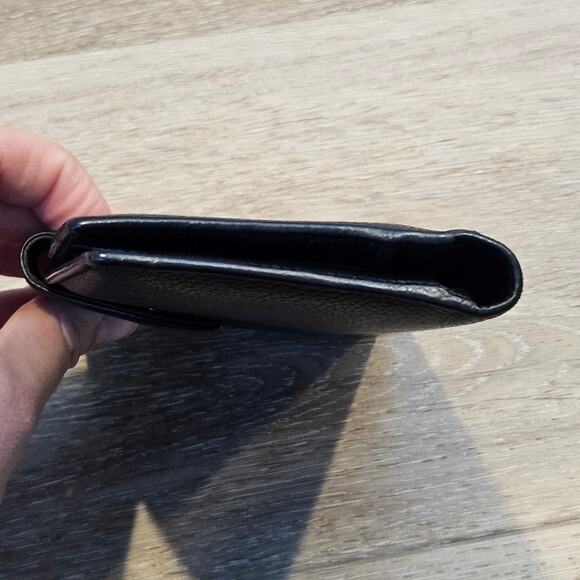 Vintage Coach Black Pebbled Leather Bi-Fold Envelope Wallet Minimalist Basic - Picture 10 of 10